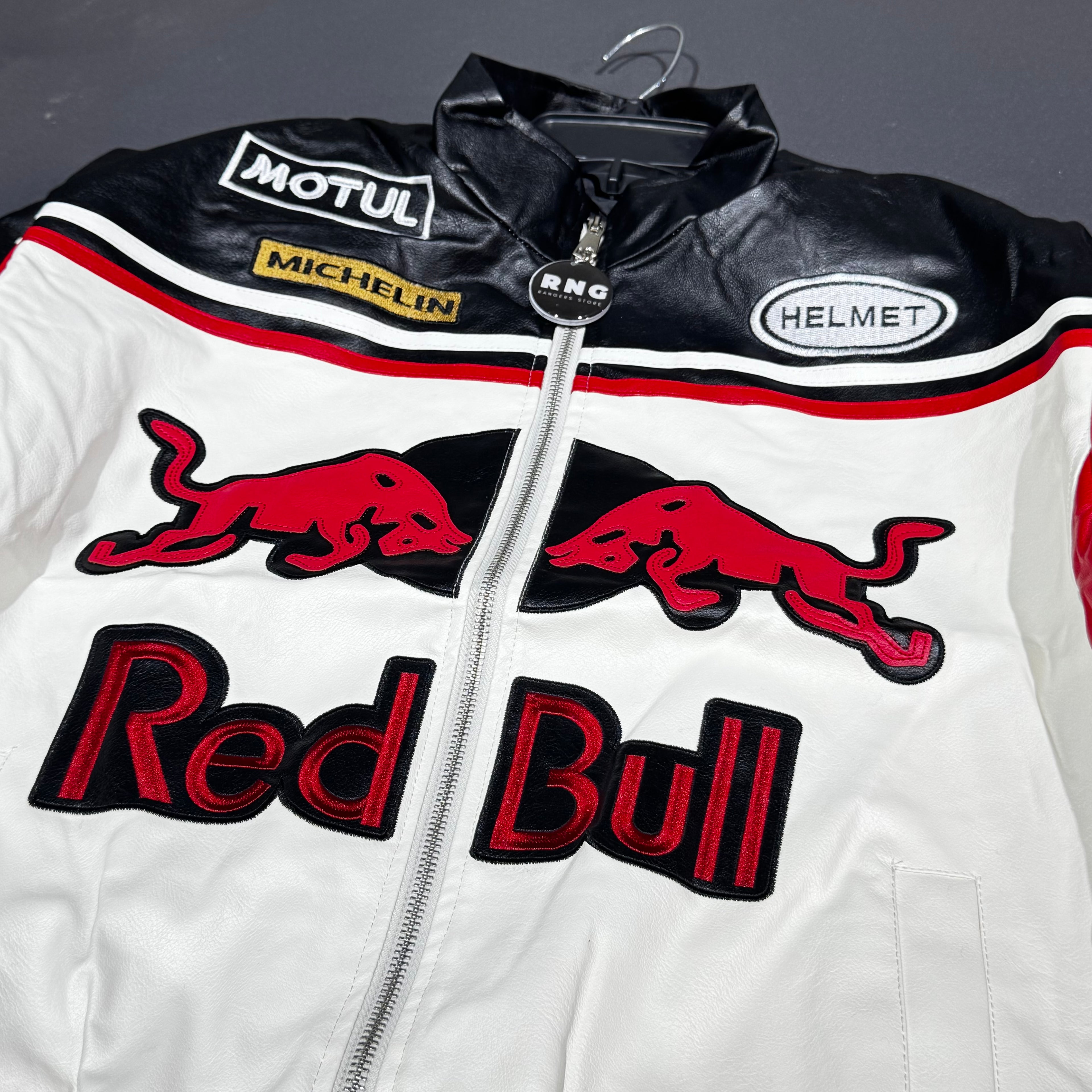 LEATHER RACING JACKET REDBULL
